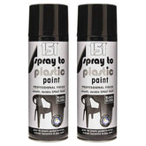 2X 151 Spray To Plastic Paint Black Gloss 400ml Spray Paint